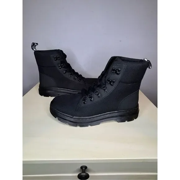 Dr. Martens Women's Combs Tech Poly Moto Boots Black Size 11 - Picture 7 of 8